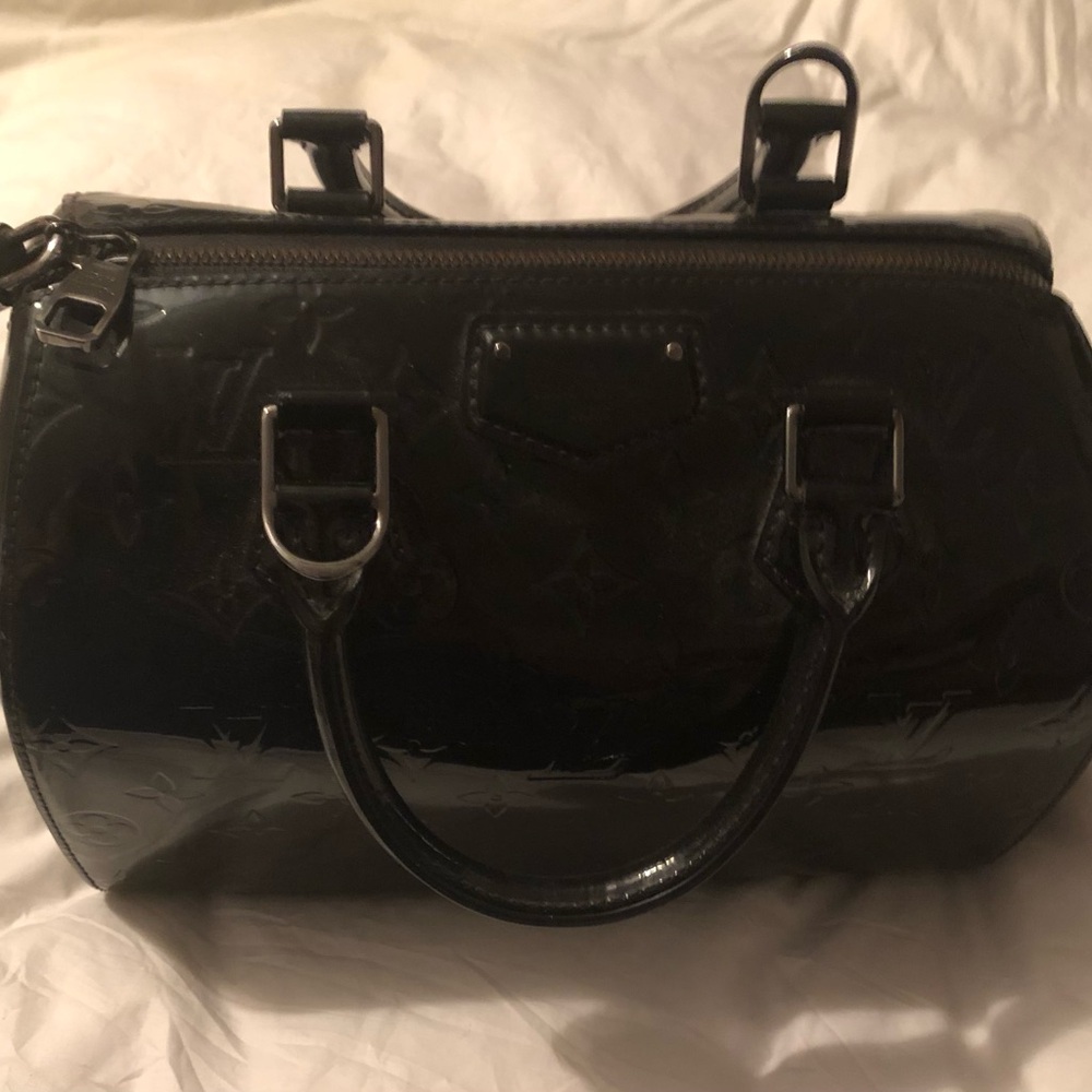 Authentic Louis Vuitton Vernis Montana Black Satchel Dark Silver Hardware - Picture 2 of 11
